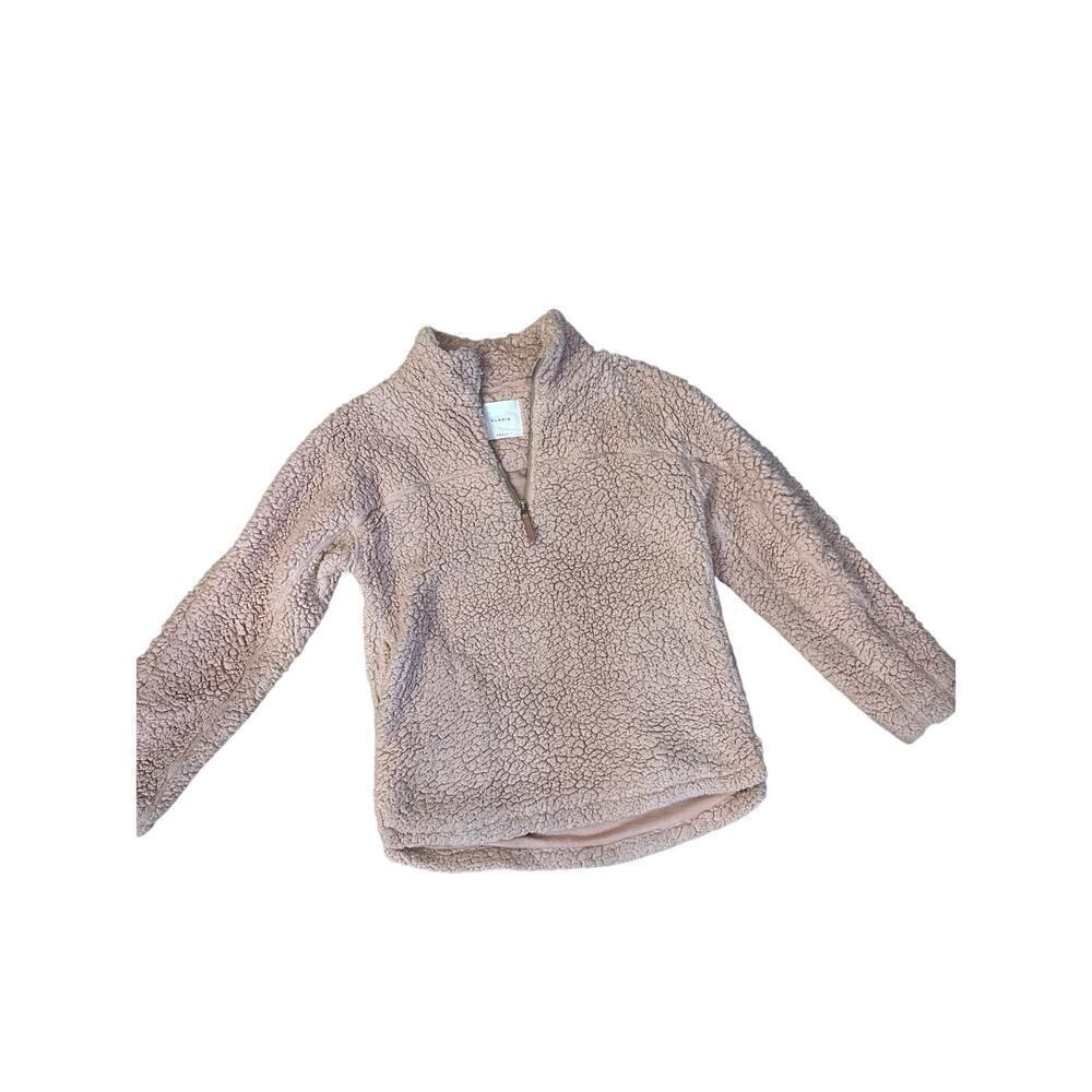 Elodie Fleece Pullover 1/4 Zip Top Pink Womens Small